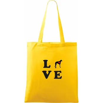 Chrt love - Taška bavlněná - 42 x 38 cm ( Žlutá )