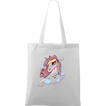 Jednorožec v oblacích - Taška bavlněná - 42 x 38 cm ( Bílá )