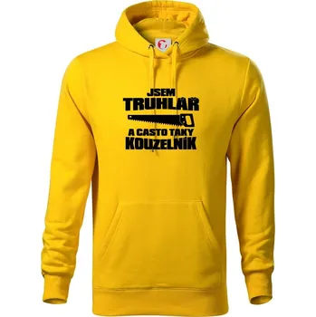 Pánská mikina Truhlář kouzelník - Mikina pánská Cape s kapucí - L ( Žlutá )