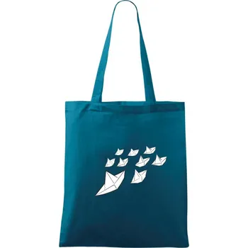 Závody lodí - Taška bavlněná - 42 x 38 cm ( Petrolejová )