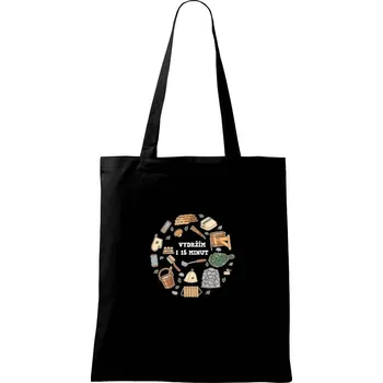 Vydržím i 15 minut sauna - Taška bavlněná - 42 x 38 cm ( Černá )