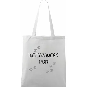 Weimaraners mom (Výmarský ohař) (Reflexní tlapky) - Taška bavlněná - 42 x 38 cm ( Bílá )