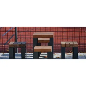 Zahradní lavice HTI Zahradní set Taburet KA-P1010 Typ ukotvení: dlouhé (k zabetonování), Barva konstrukce: zelená komaxit (RAL 6005)