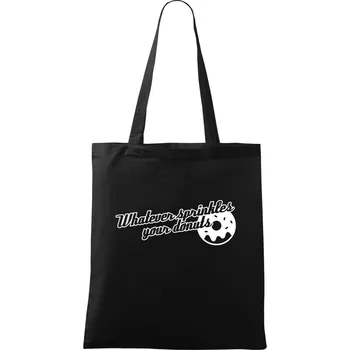 Nákupní taška Whatever Sprinkles your Donuts - Taška bavlněná - 42 x 38 cm ( Černá )