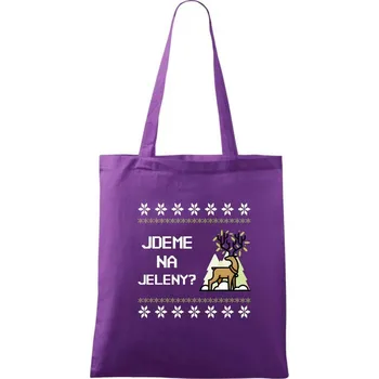 Jdeme na jeleny - Taška bavlněná - 42 x 38 cm ( Fialová )
