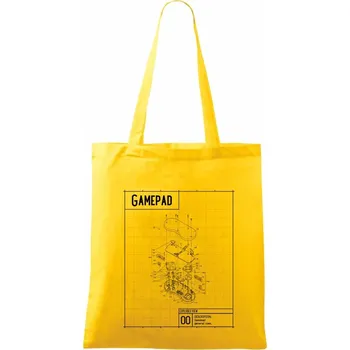 Nákres Gamepad rozebraný - Taška bavlněná - 42 x 38 cm ( Žlutá )