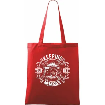 Nákupní taška Keeping your Best Memories - Taška bavlněná - 42 x 38 cm ( Červená )