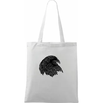Hlava vrány - Taška bavlněná - 42 x 38 cm ( Bílá )