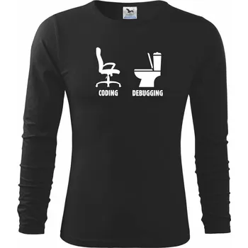 Chlapecké tričko Coding debugging - Triko dětské Long Sleeve - 146 cm/10 let ( Černá )