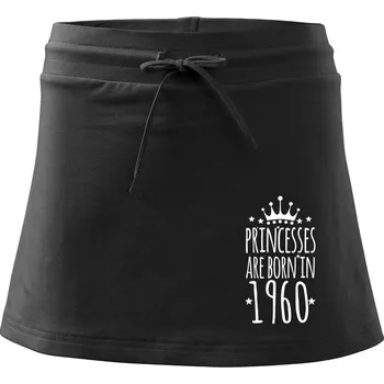 Dámská sukně Princesses are born in 1960 - Sportovní sukně - two in one - XS ( Černá )