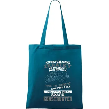 Konstruktér zkratky - Taška bavlněná - 42 x 38 cm ( Petrolejová )