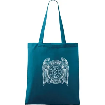 Keltský symbol a sekery - Taška bavlněná - 42 x 38 cm ( Petrolejová )