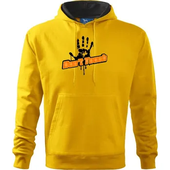 Pánská mikina Don't touch - Mikina pánská Cape s kapucí - S ( Žlutá )