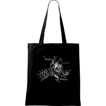 Nákres uzávěrka starý fotoaparát - Taška bavlněná - 42 x 38 cm ( Černá )