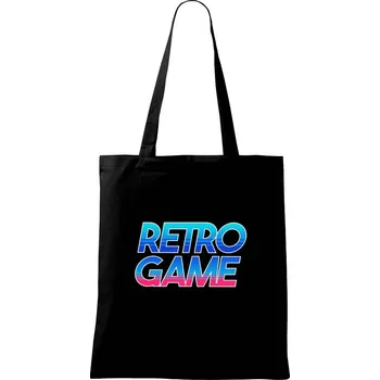 Nákupní taška Retro game nápis barevný - Taška bavlněná - 42 x 38 cm ( Černá )