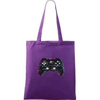 Nákupní taška Gamer - gamepad barevný - Taška bavlněná - 42 x 38 cm ( Fialová )