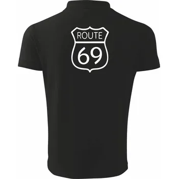 Pánská košile Route 69 - Polokošile pánská Pique Polo 203 - M ( Černá )