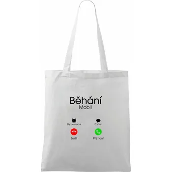 Běhání volá - Taška bavlněná - 42 x 38 cm ( Bílá )