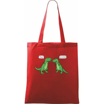 T-Rex - krátké ruce (Hana-creative) - Taška bavlněná - 42 x 38 cm ( Červená )