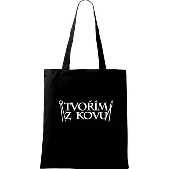 Nákupní taška Tvořím z kovu - Taška bavlněná - 42 x 38 cm ( Černá )