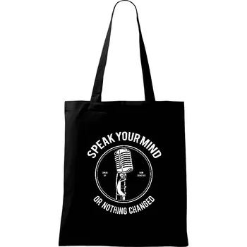 Nákupní taška Speak Your Mind - Taška bavlněná - 42 x 38 cm ( Černá )
