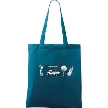 Nákupní taška Golfový set - Taška bavlněná - 42 x 38 cm ( Petrolejová )
