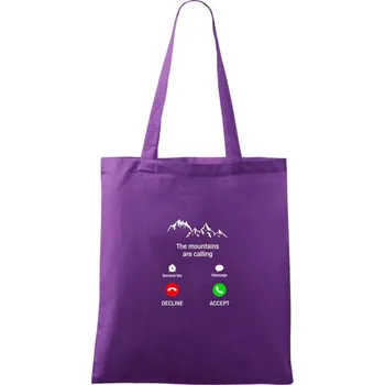 The mountains are calling - telefon - Taška bavlněná - 42 x 38 cm ( Fialová )