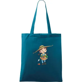 Malá farmářka - Taška bavlněná - 42 x 38 cm ( Petrolejová )