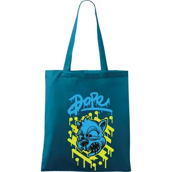 Sjetá kočka - Taška bavlněná - 42 x 38 cm ( Petrolejová )