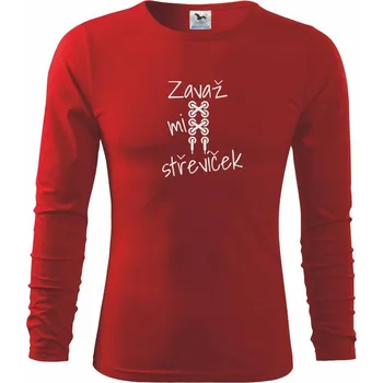 Chlapecké tričko Zavaž mi střevíček tkanička - Triko dětské Long Sleeve - 122 cm/6 let ( Červená )