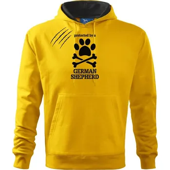 Pánská mikina Německý ovčák - protected - Mikina pánská Cape s kapucí - XL ( Žlutá )