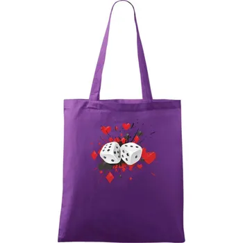 Poker kostky splash - Taška bavlněná - 42 x 38 cm ( Fialová )