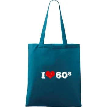I love 60s - Taška bavlněná - 42 x 38 cm ( Petrolejová )