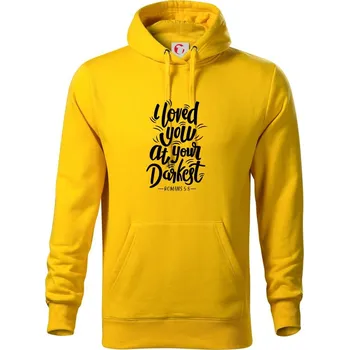 Pánská mikina I loved you at your darkest - Mikina pánská Cape s kapucí - M ( Žlutá )