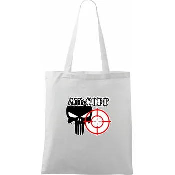 Nákupní taška Airsoft lebka - Taška bavlněná - 42 x 38 cm ( Bílá )