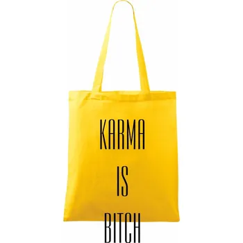 Karma nápis velký - Taška bavlněná - 42 x 38 cm ( Žlutá )