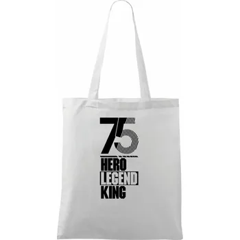 Hero, Legend, King x Queen 1975 - Taška bavlněná - 42 x 38 cm ( Bílá )