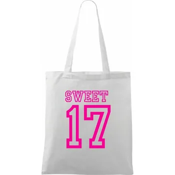 Nákupní taška Sweet 17 - Taška bavlněná - 42 x 38 cm ( Bílá )