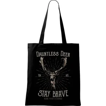 Nákupní taška Deer staybrave - Taška bavlněná - 42 x 38 cm ( Černá )