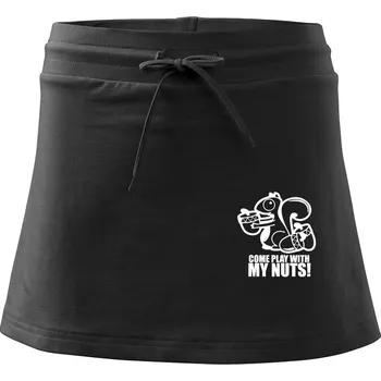 Dámské oblečení Veverka - Play with my nuts - Sportovní sukně - two in one - L ( Černá )