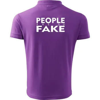 Pánská košile Fake people - Polokošile pánská Pique Polo 203 - 4XL ( Fialová )