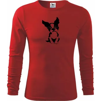 Chlapecké tričko Bostonský teriér - Triko dětské Long Sleeve - 122 cm/6 let ( Červená )