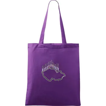 Počasí v ČR - Taška bavlněná - 42 x 38 cm ( Fialová )