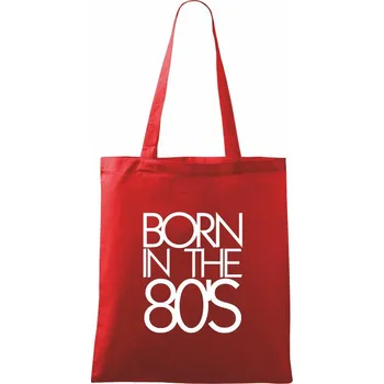 Nákupní taška Born In The 80's - Taška bavlněná - 42 x 38 cm ( Červená )