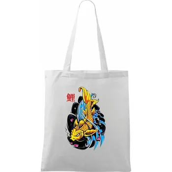 Tetování ryba - Taška bavlněná - 42 x 38 cm ( Bílá )
