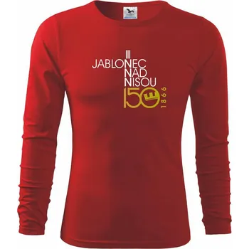 Chlapecké oblečení Jablonec nad Nisou 150 let - Oslavuji svoje město - Triko dětské Long Sleeve - 134 cm/8 let ( Červená )