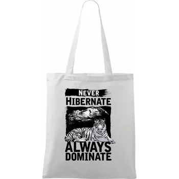 Nákupní taška Never Hibernate - Taška bavlněná - 42 x 38 cm ( Bílá )