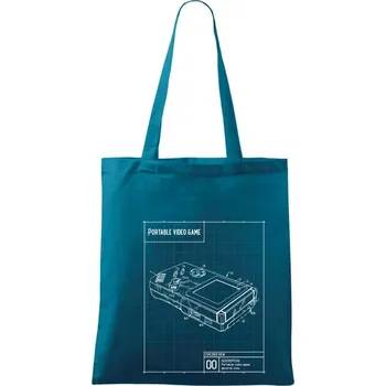 Nákres kapesní videohra - Taška bavlněná - 42 x 38 cm ( Petrolejová )
