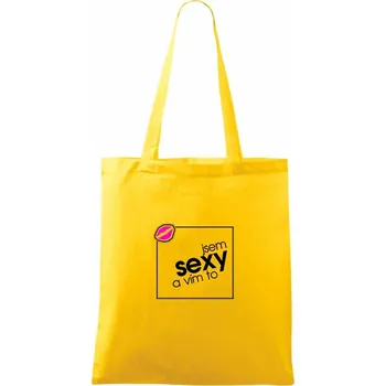Jsem sexy a vím to ve čtverci - Taška bavlněná - 42 x 38 cm ( Žlutá )