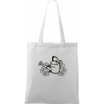 Konev a květiny - Taška bavlněná - 42 x 38 cm ( Bílá )